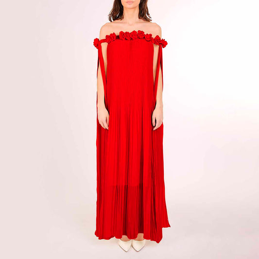 Vestido Rojo Plisado