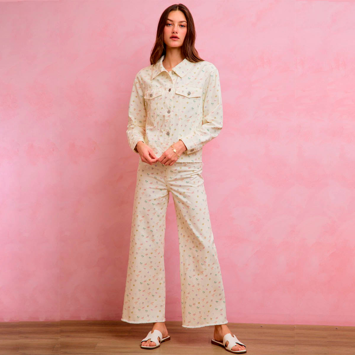 Chamarra Blanca con Estampado