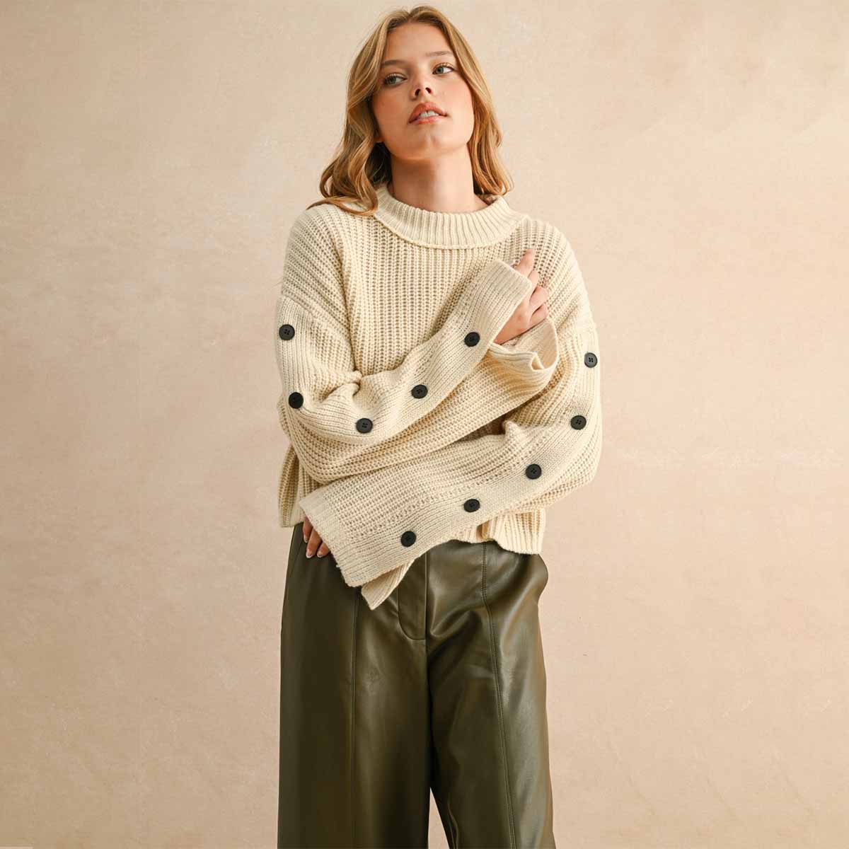 Sueter Beige de Punto