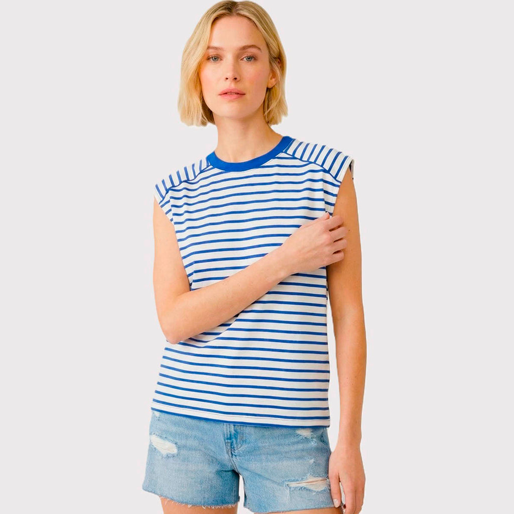 Blusa Azul de Rayas