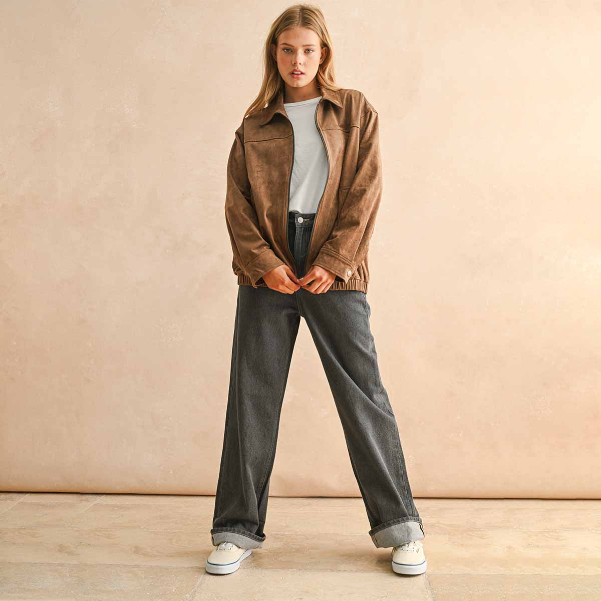 Chamarra Cafe Gamuza