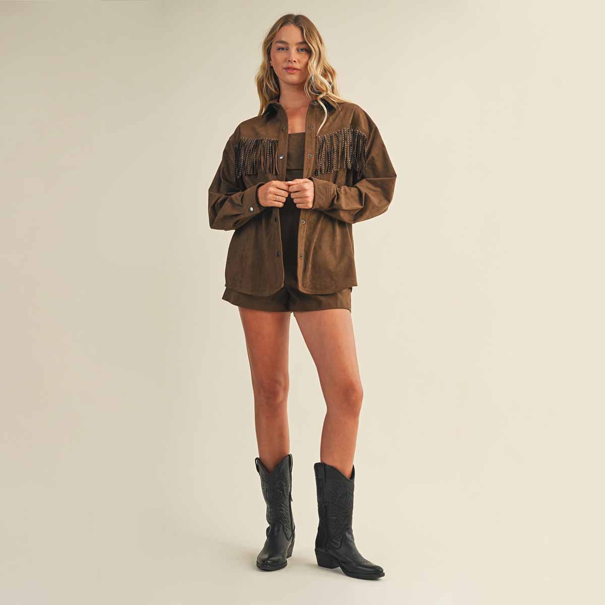 Chamarra Cafe con Barbas