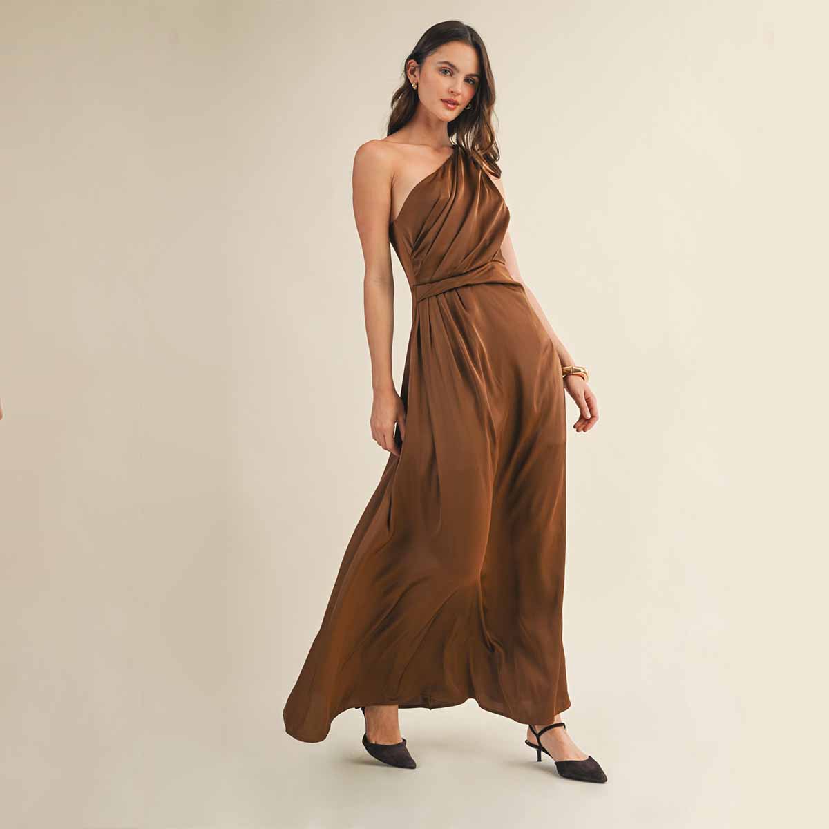 Vestido Cafe de Satin