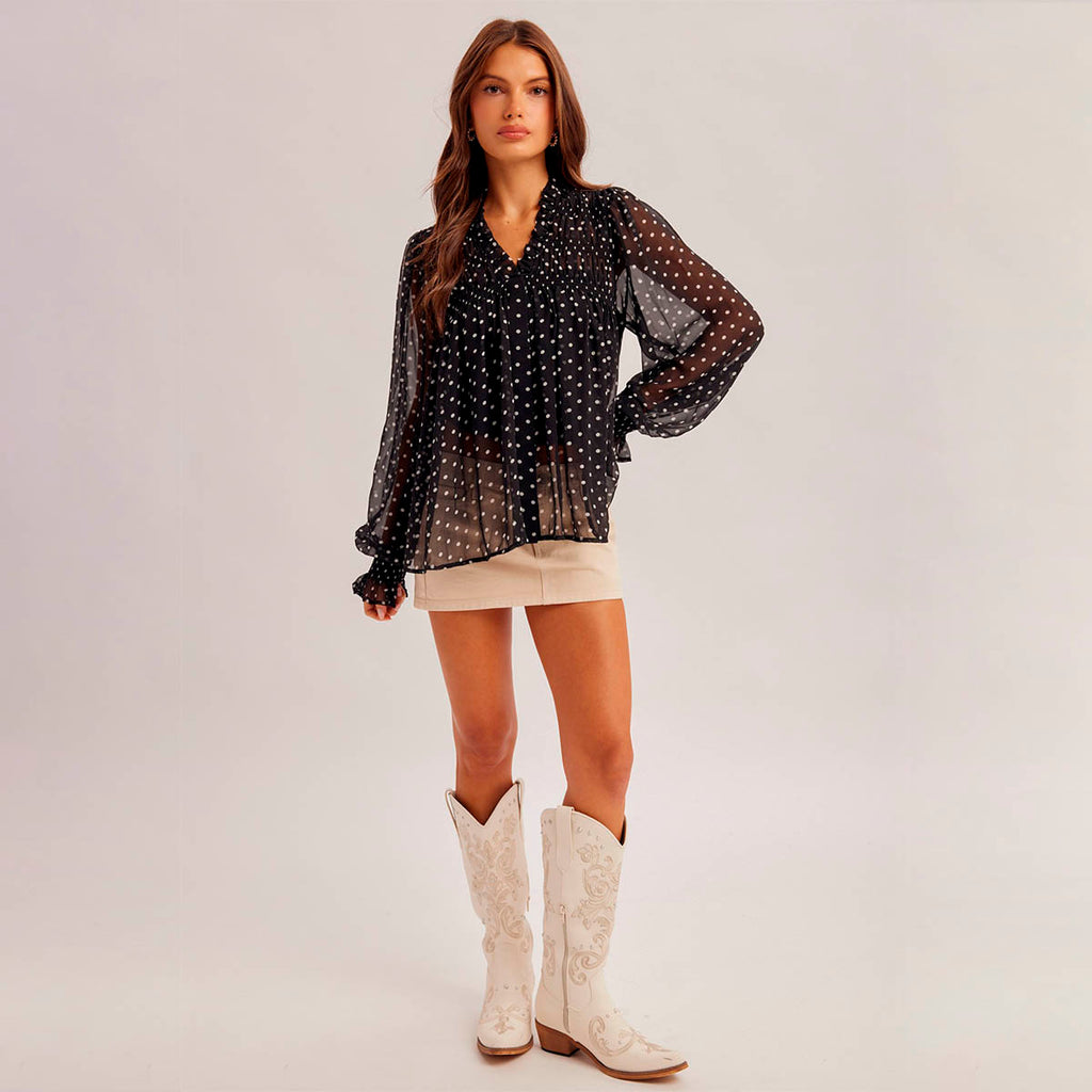 Blusa Negra con Estampado