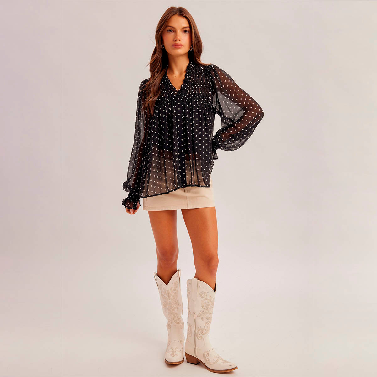 Blusa Negra con Estampado