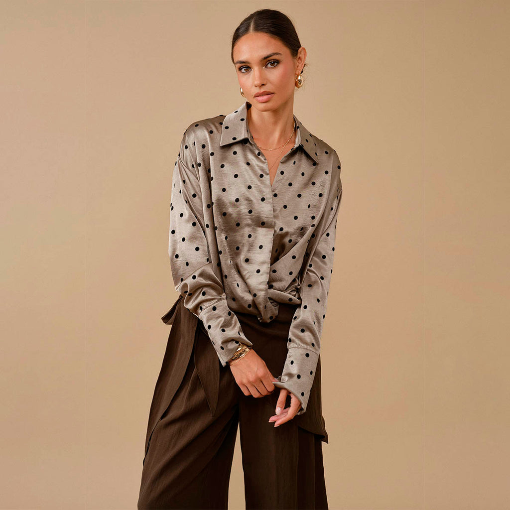 Blusa Gris con Estampado