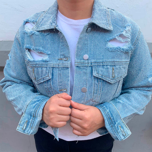 Chamarra Azul de Brillos