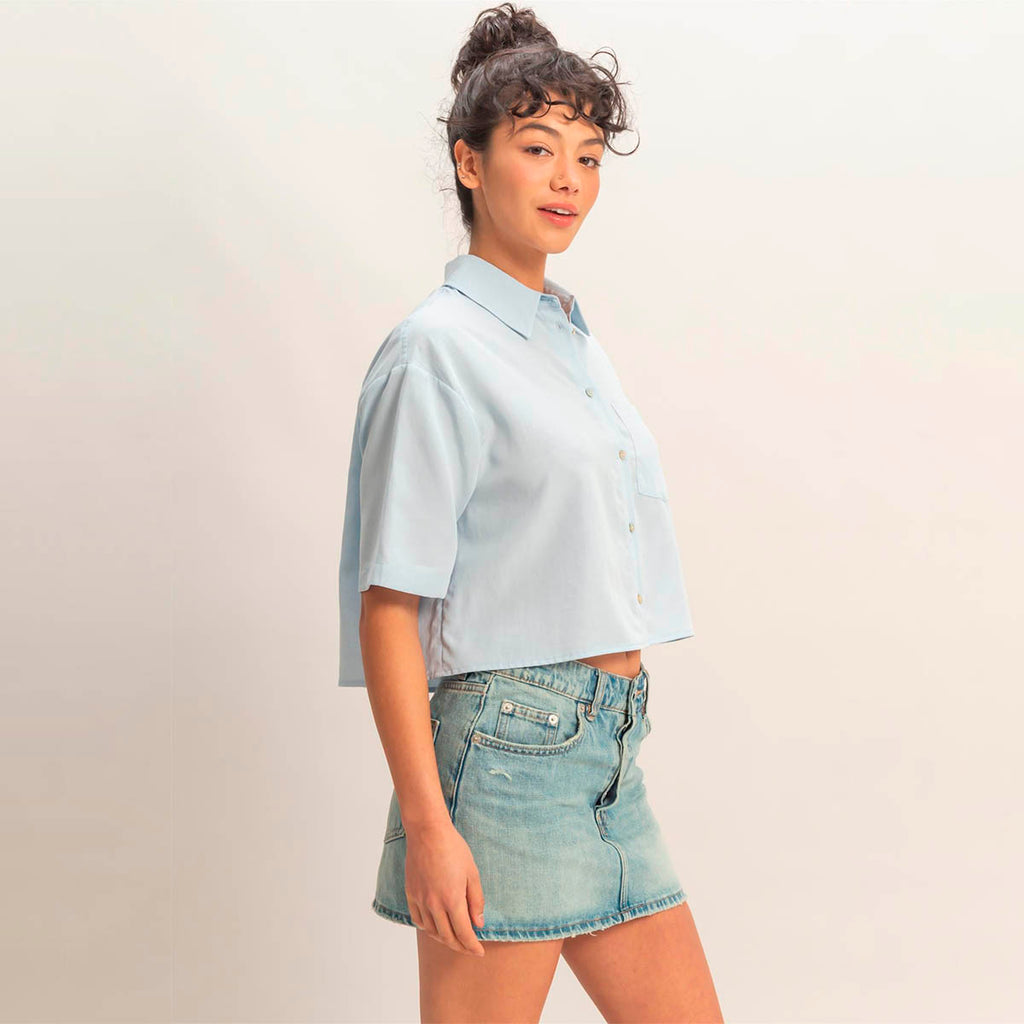 Camisa Azul Lisa