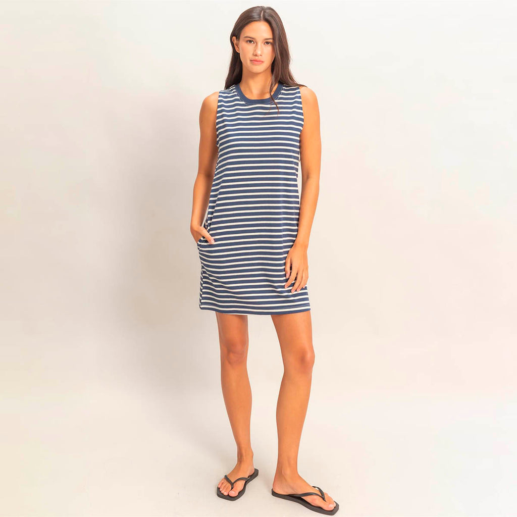 Vestido Marino de Rayas