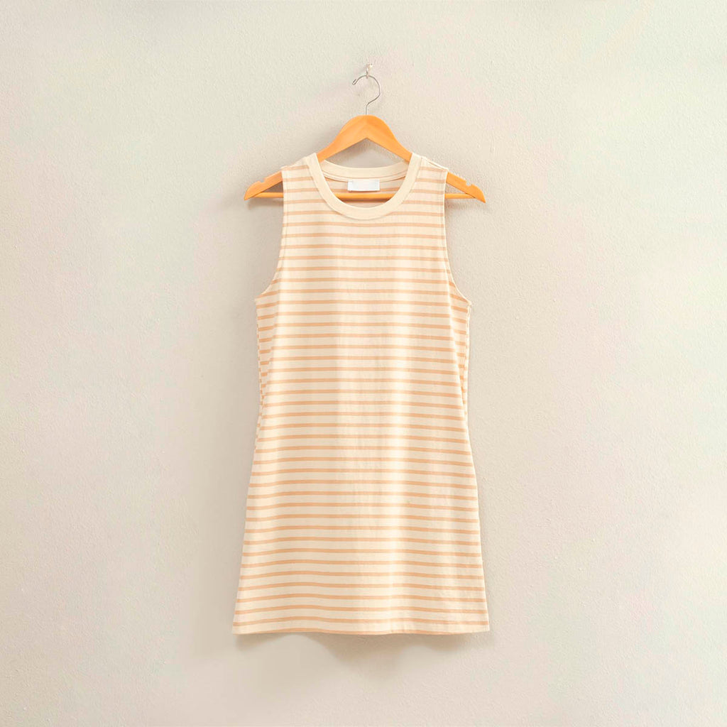 Vestido Taupe de Rayas