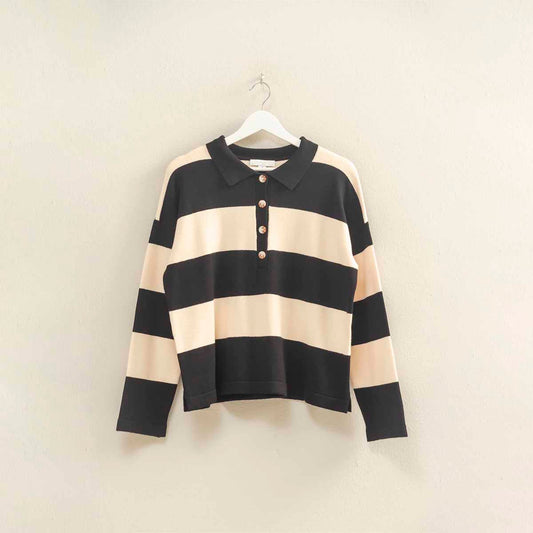 Sueter Negro de Rayas