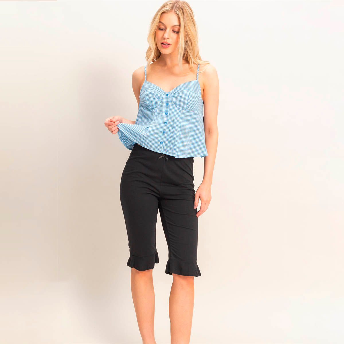 Blusa Azul de Cuadros