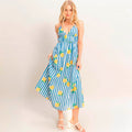 Vestido Azul con Estampado
