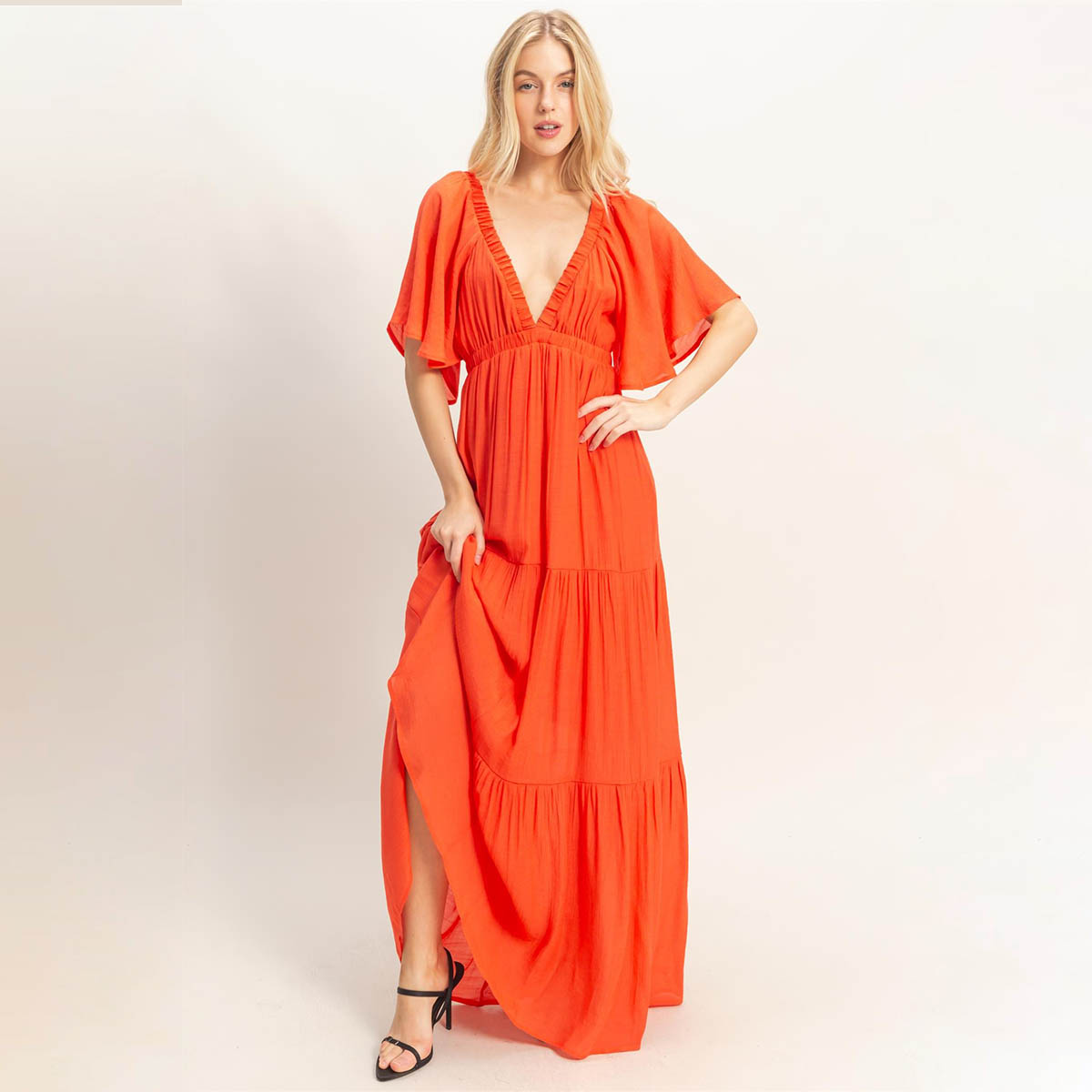 Vestido Naranja Largo