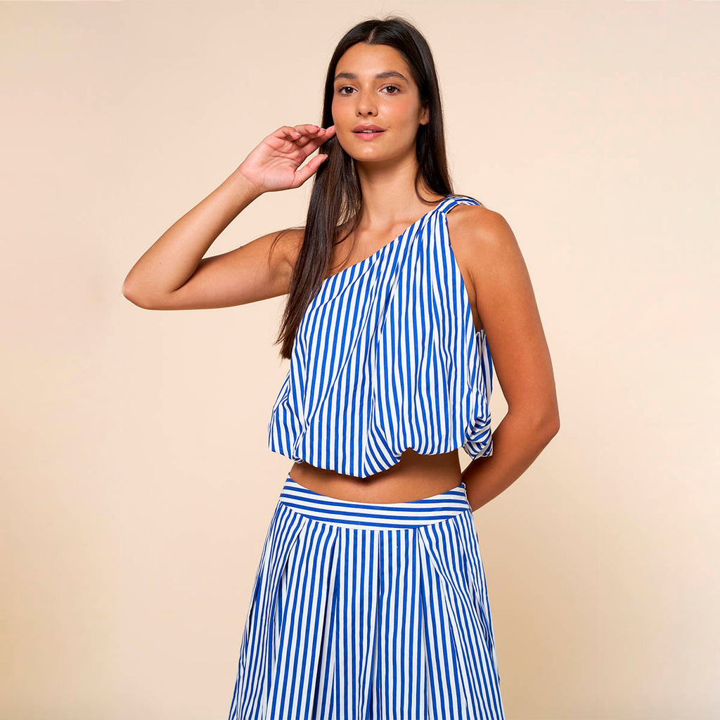 Blusa Azul de Rayas