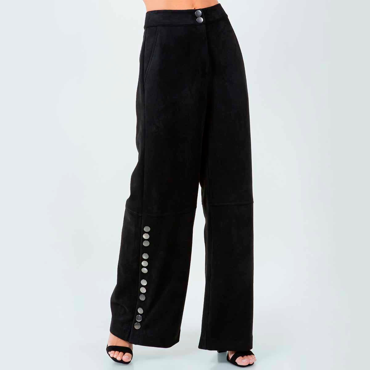 Pantalon Negro con Detalles