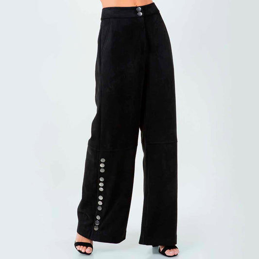 Pantalon Negro con Detalles