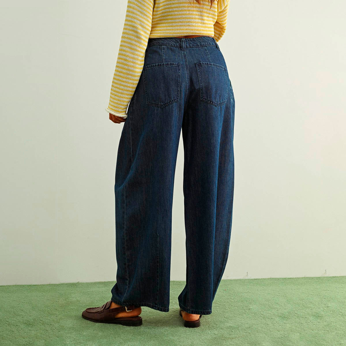 Pantalon Azul Pierna Ancha