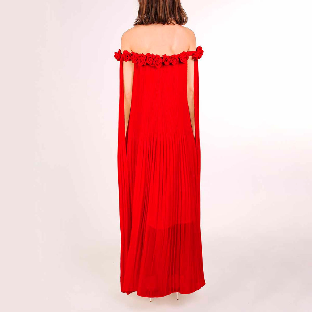 Vestido Rojo Plisado