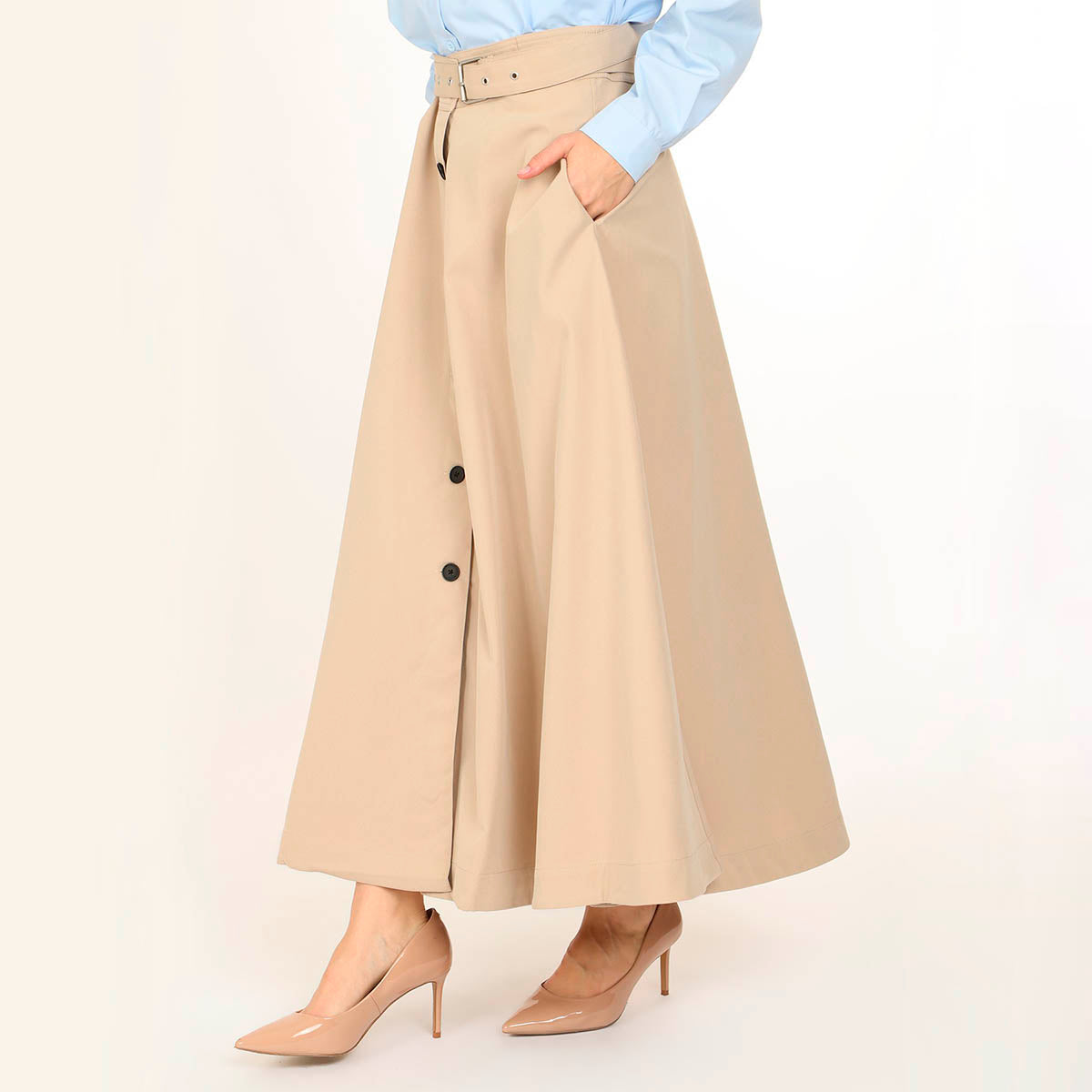 Falda Camel Larga