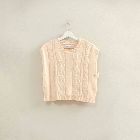 Chaleco Beige con Botones