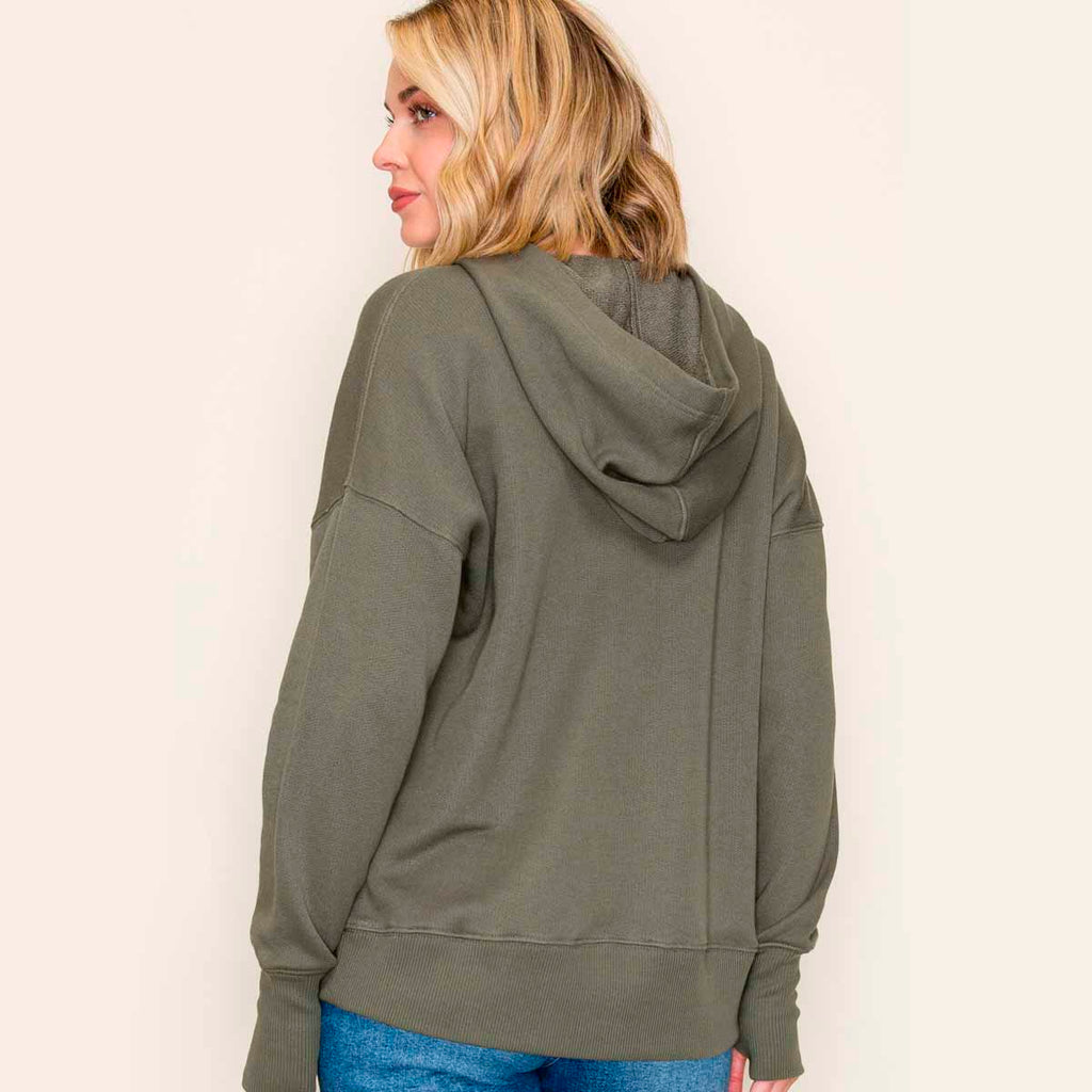 Sudadera Olivo con Gorro