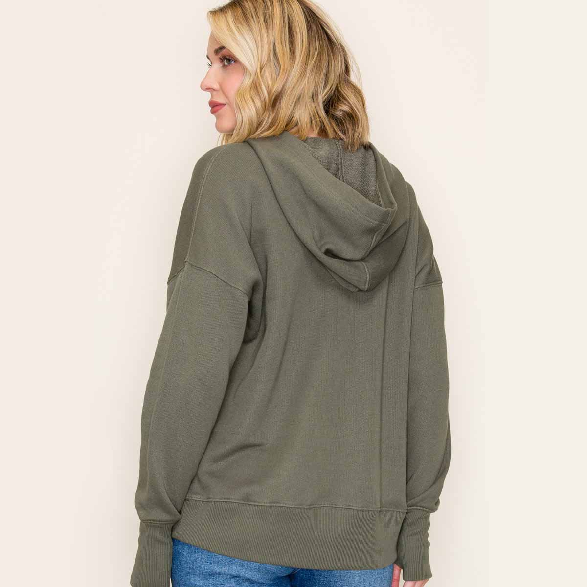 Sudadera Olivo con Gorro