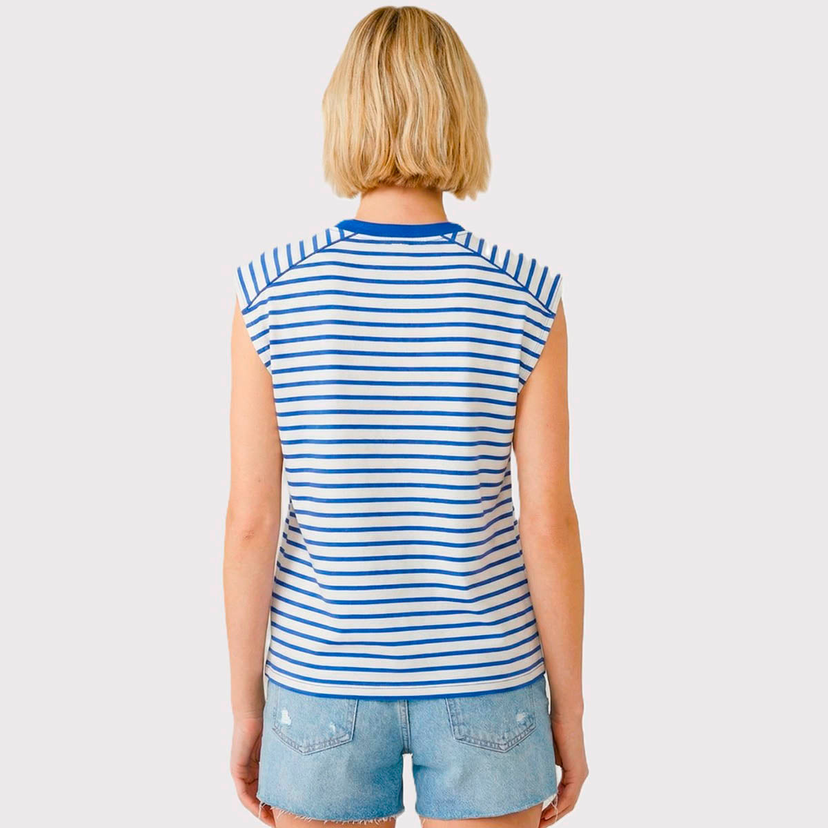 Blusa Azul de Rayas