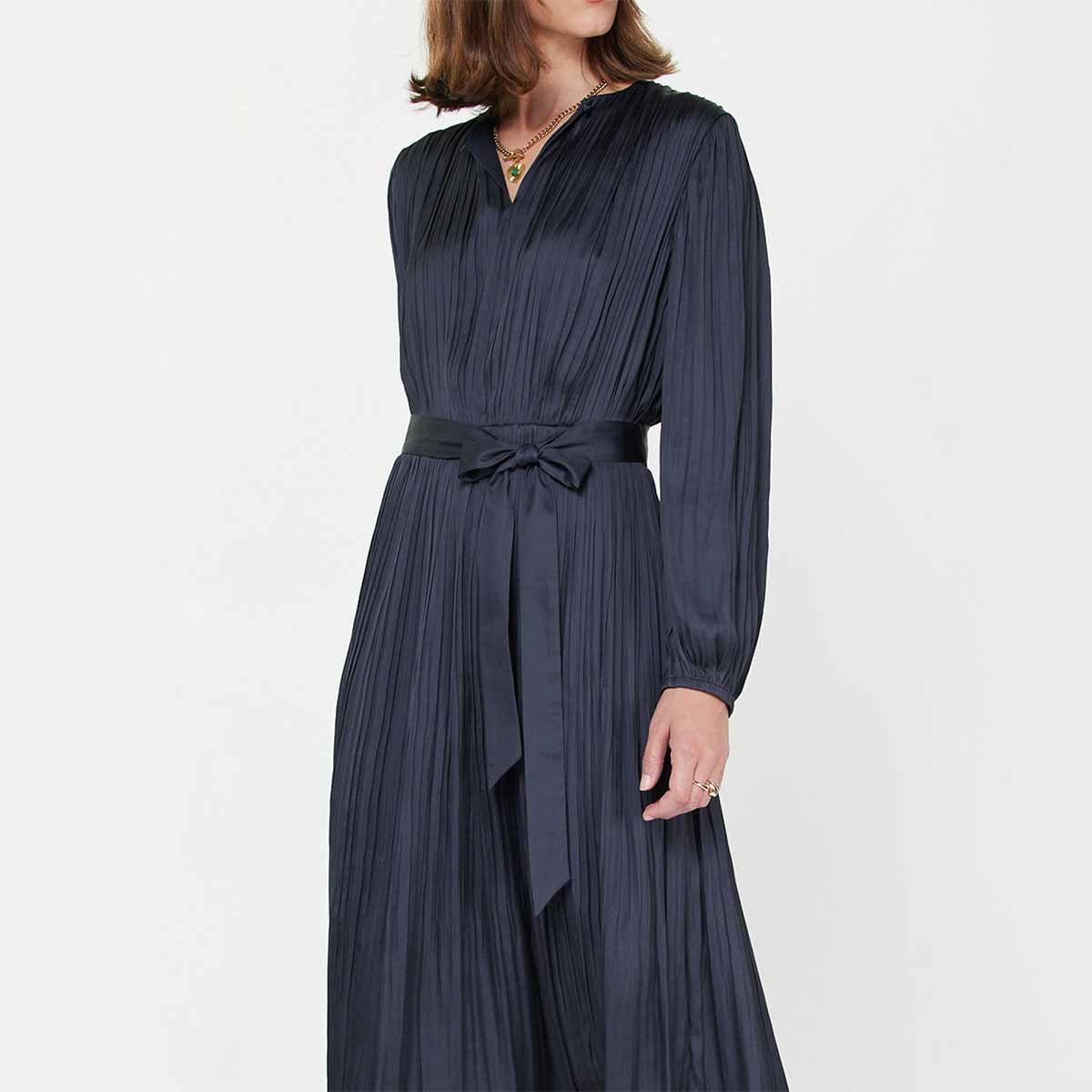 Vestido Azul Plisado