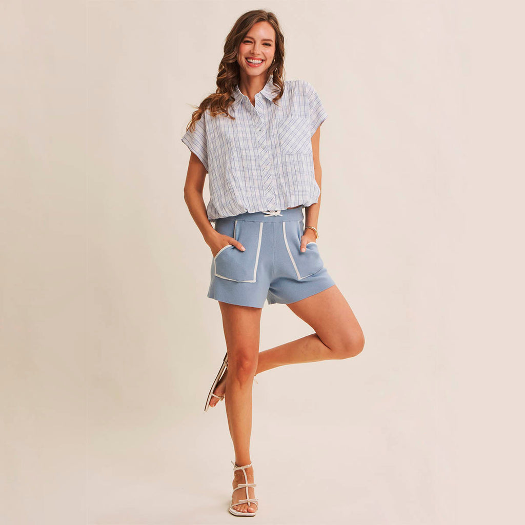 Short Azul de Punto