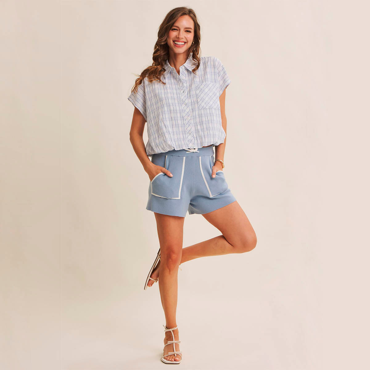 Short Azul de Punto