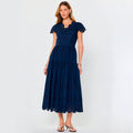Vestido Marino con Bordado