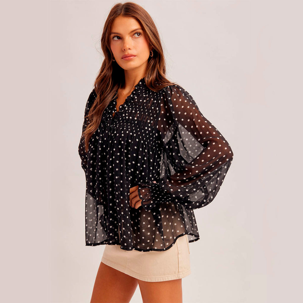 Blusa Negra con Estampado