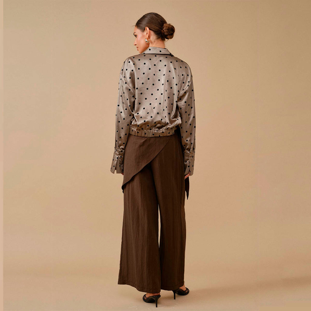 Blusa Gris con Estampado