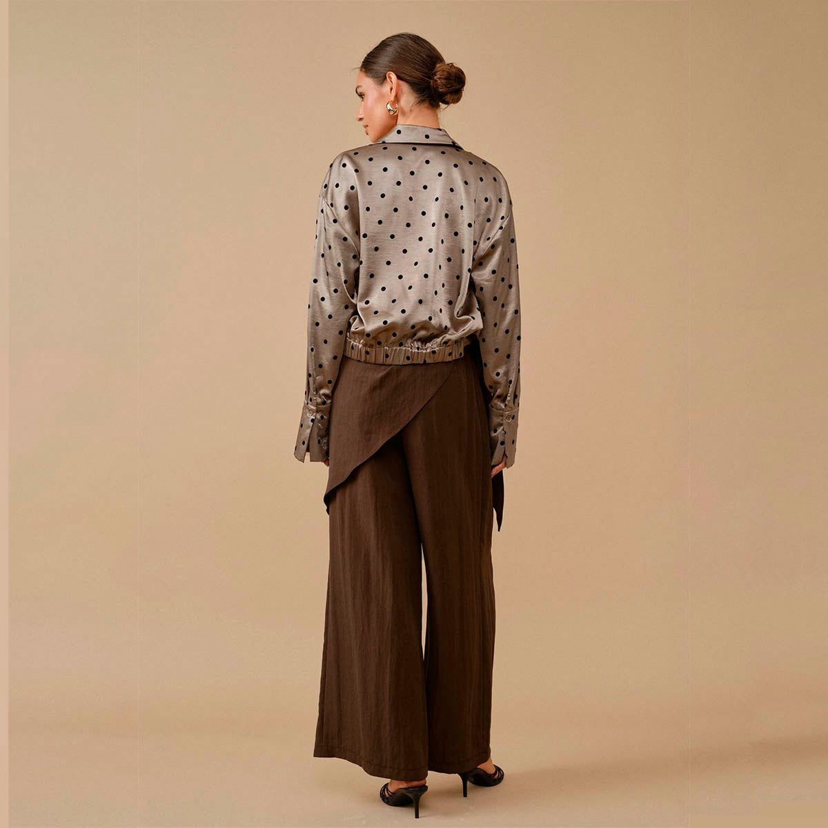Blusa Gris con Estampado