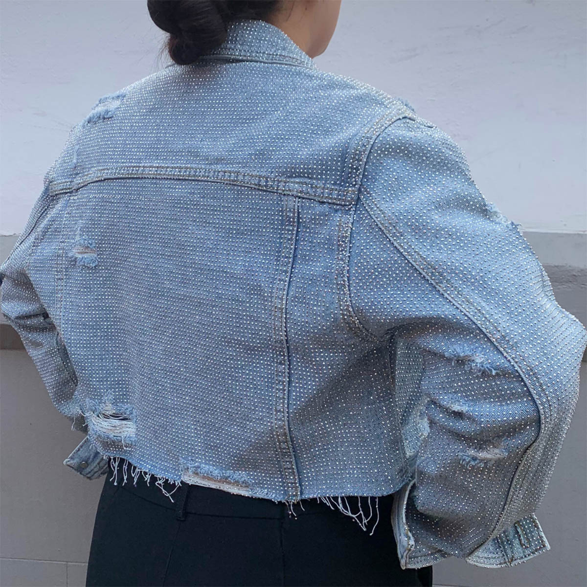 Chamarra Azul de Brillos