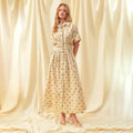 Vestido Beige con Estampado