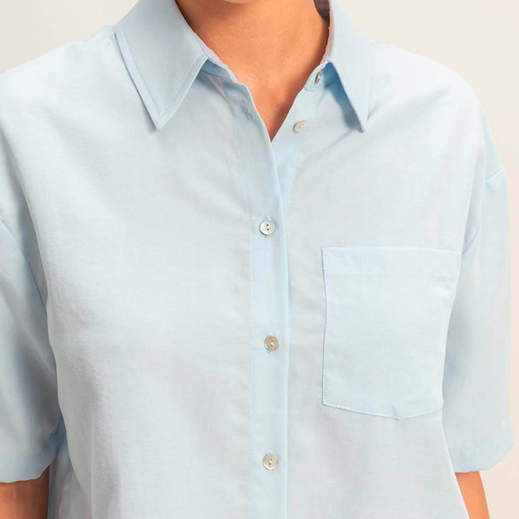 Camisa Azul Lisa