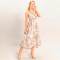 Vestido Beige con Estampado