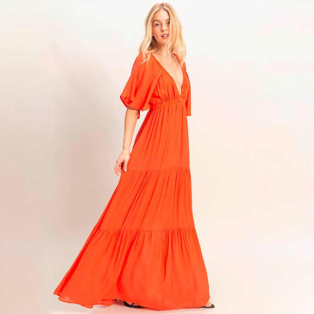 Vestido Naranja Largo
