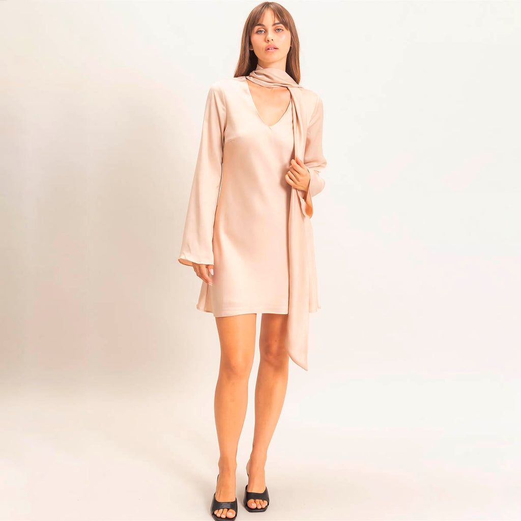 Vestido Beige Satin