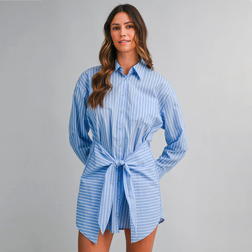 Vestido Azul de Rayas