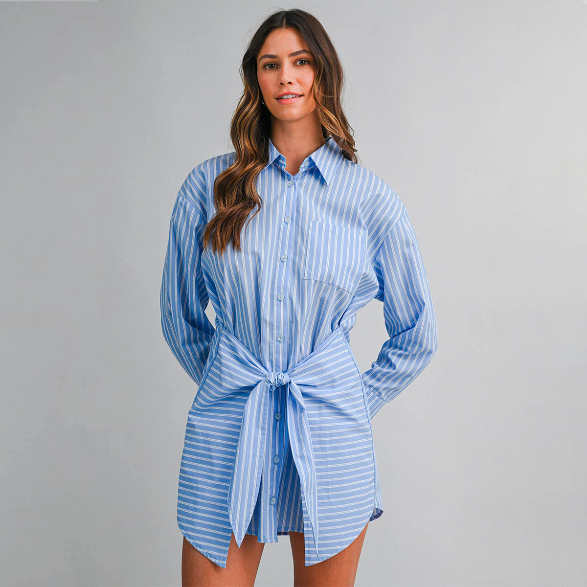 Vestido Azul de Rayas