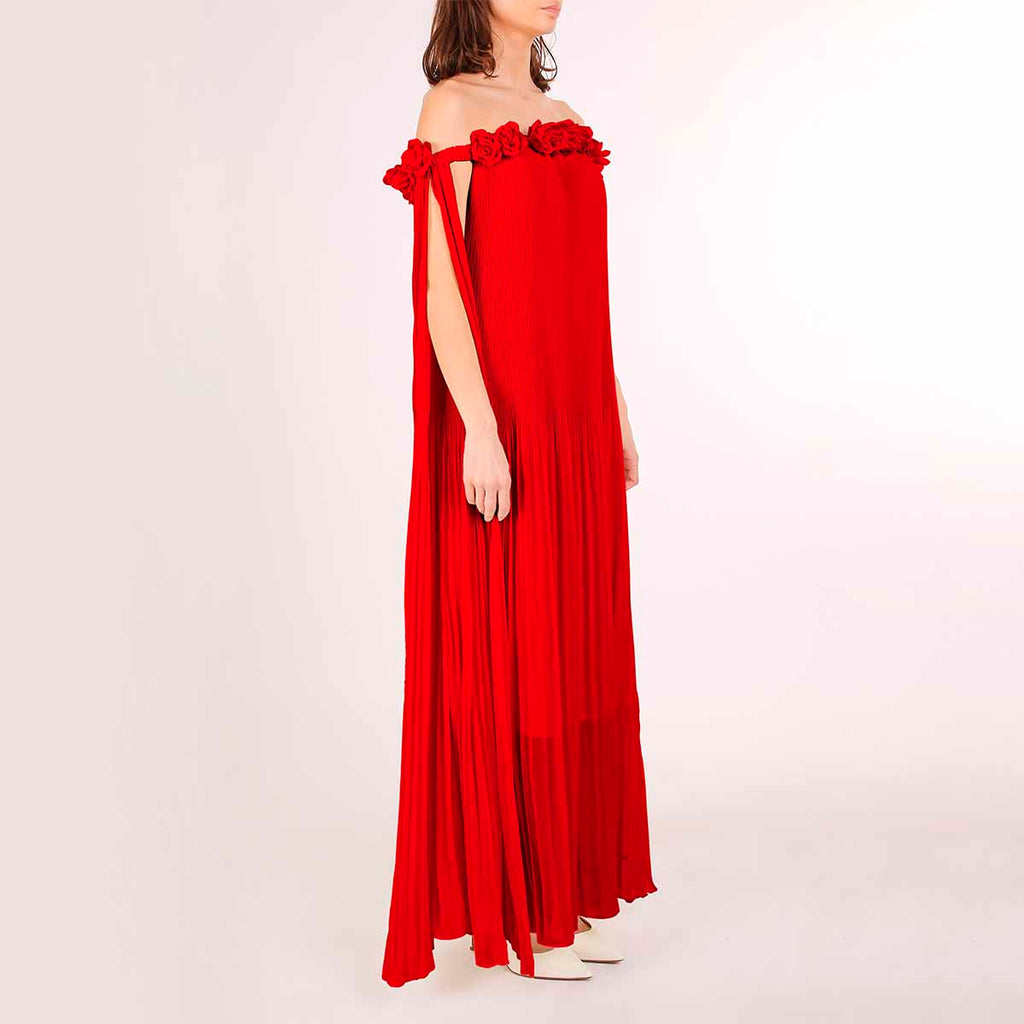 Vestido Rojo Plisado