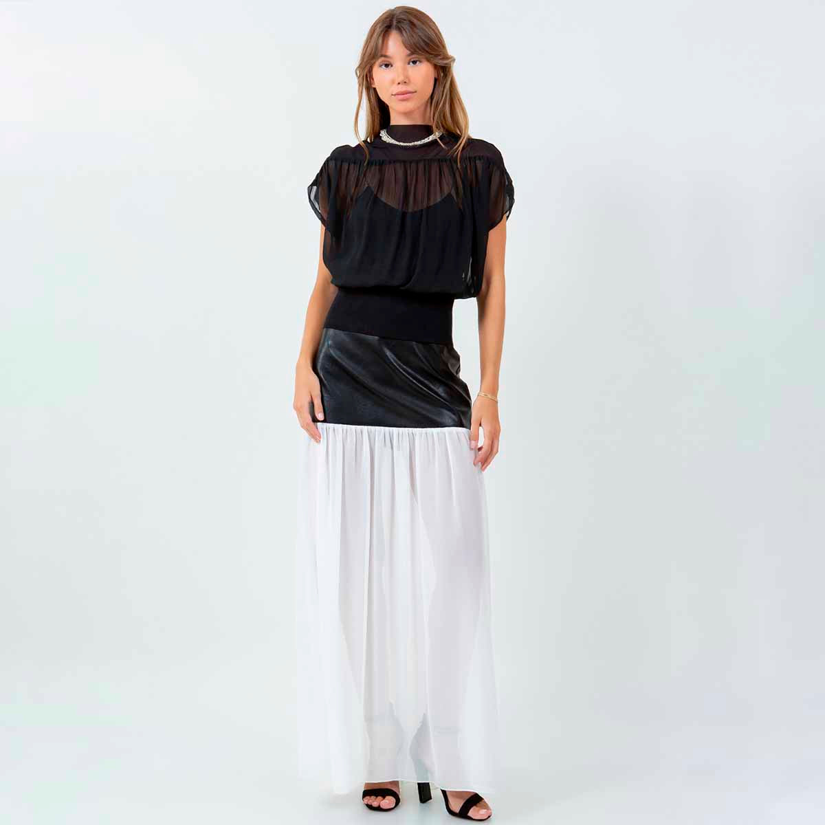 Blusa Negro con Transparencia