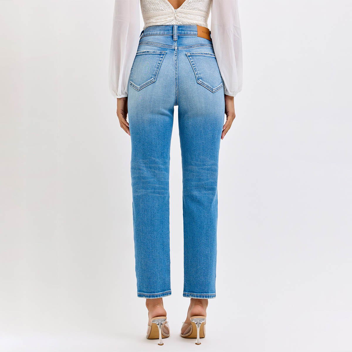 Jeans Azul Corte Asimetrico