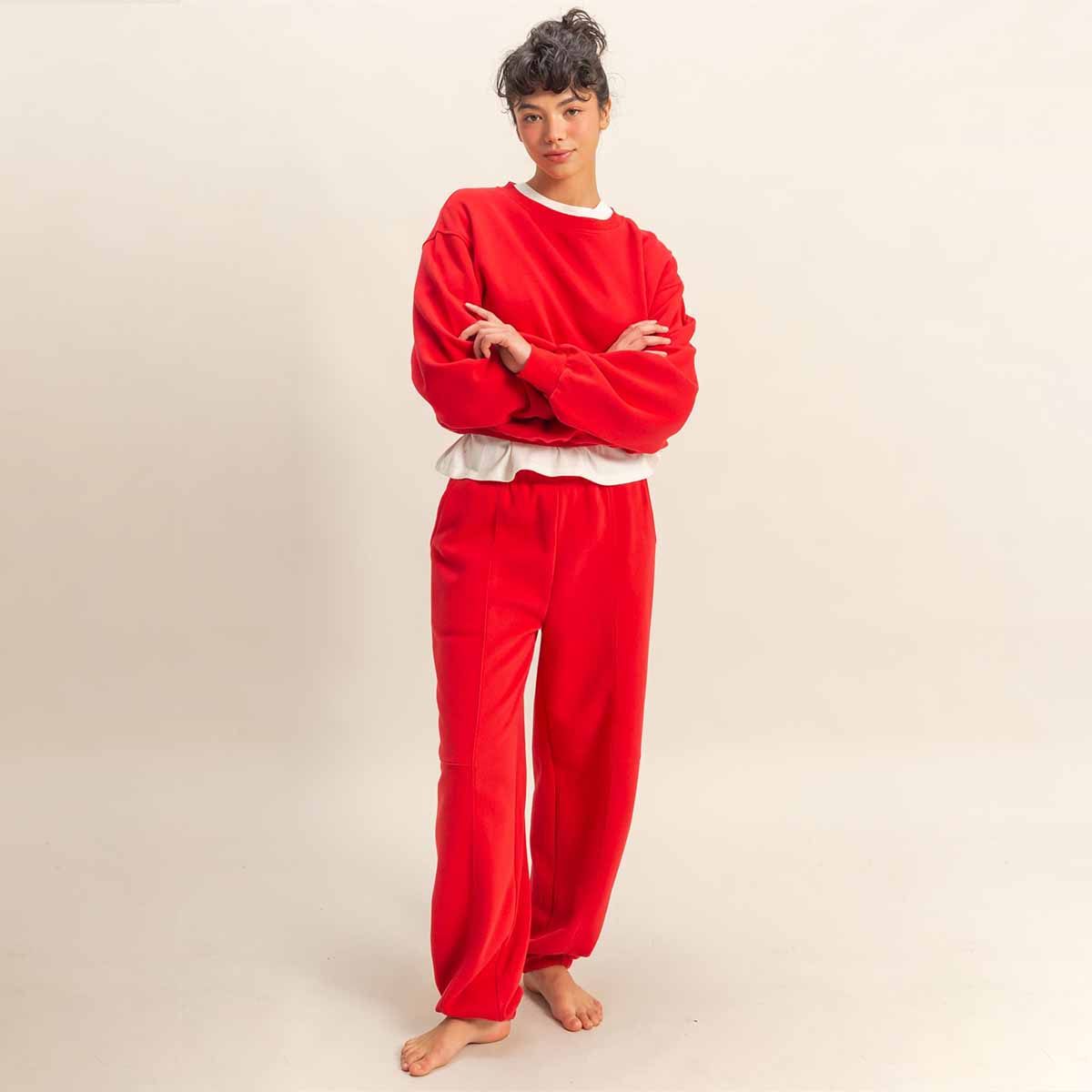 Sudadera Roja Basica
