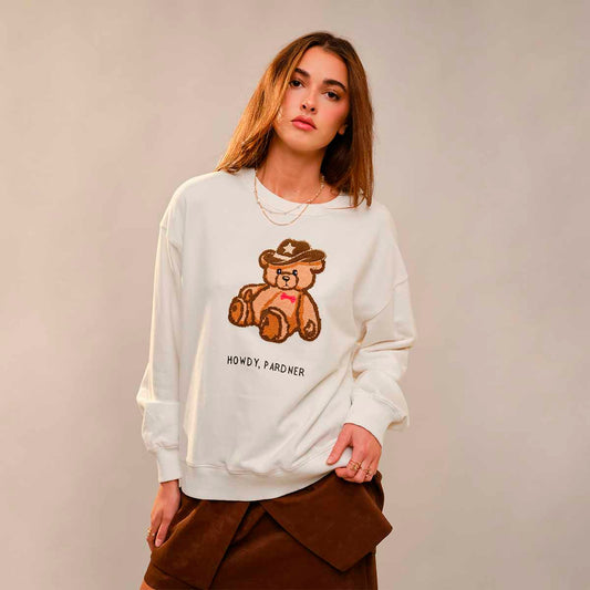 Sudadera Blanca con Estampado