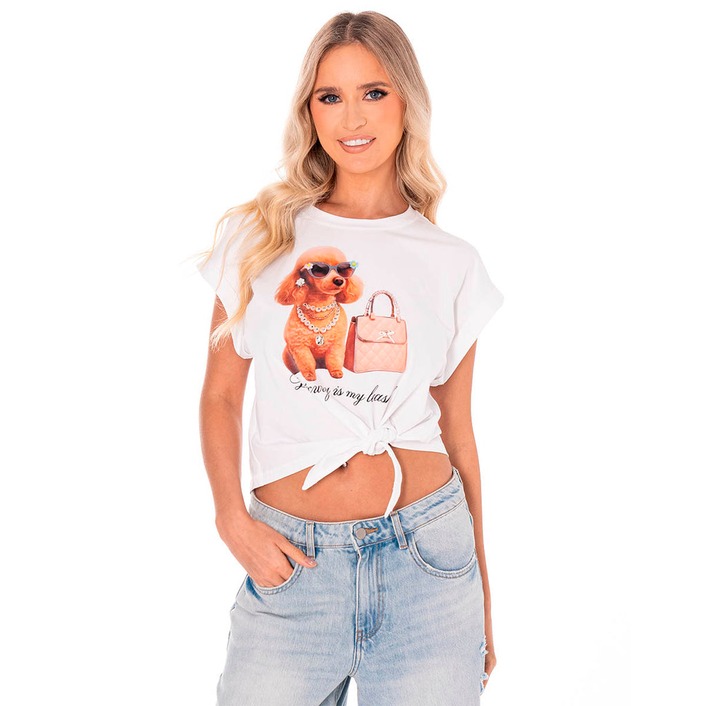 Blusa Blanca con Estampado