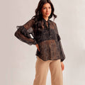 Blusa Negra con Estampado